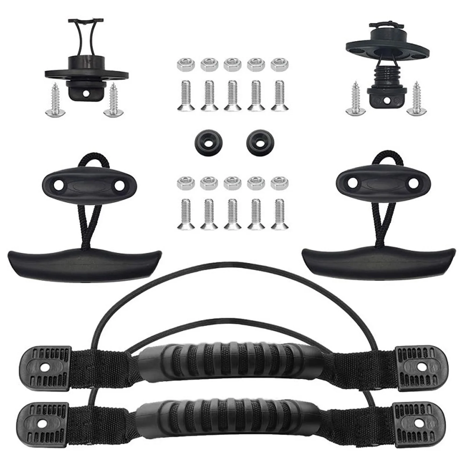 

Boat Easy Install Kayak Handle Set Drain Plug DIY Side Mount With T-handle Fitting Nuts Canoes Replacement Screws Accessories