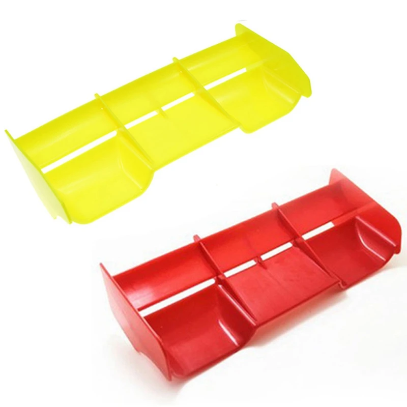 

2Pcs 1:8 Buggy Rc Cars Rc Plastic Nylon Tail Wing For 1/8 Scale Nitro Electric Powered Off Road Remote - Red & Yellow