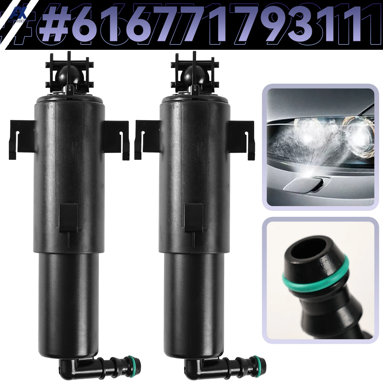 

Форсунка омывателя передней фары для BMW 3 серии E90 E91 E92 E93 LCI 2006-2012, струя для очистки фар 61677179311 Автомобильные аксессуары