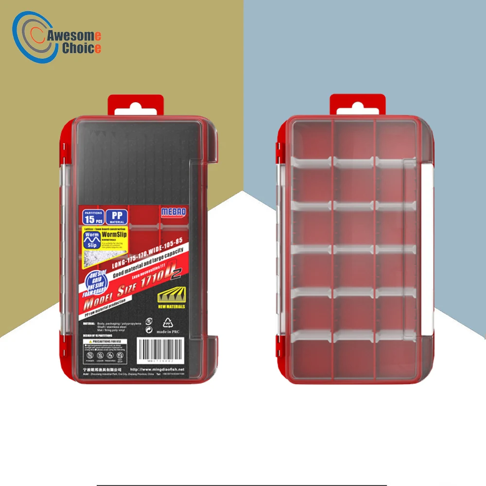 

Multi-functional Fishing Box 18 Compartments Fishing Accessories Lure Hook Box Storage Double Sided Strength Fishing Tackle Box