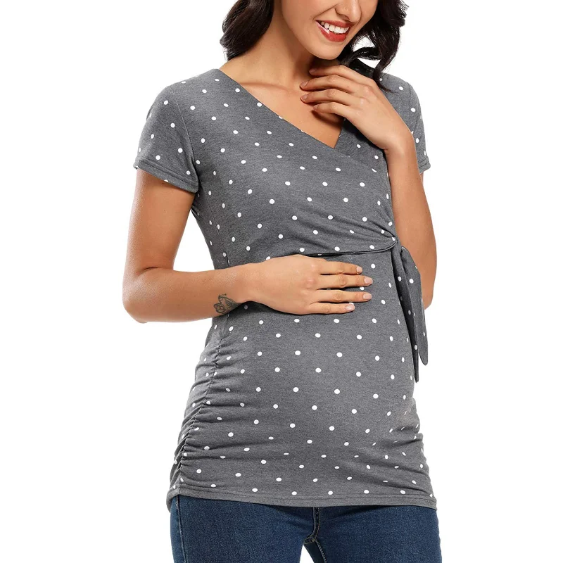 Nursing Tops Breastfeeding Maternal T-shirt Pregnant Clothes Pregnancy and Maternity Pregnancy Tee Shirt Summer 2023 enlarge