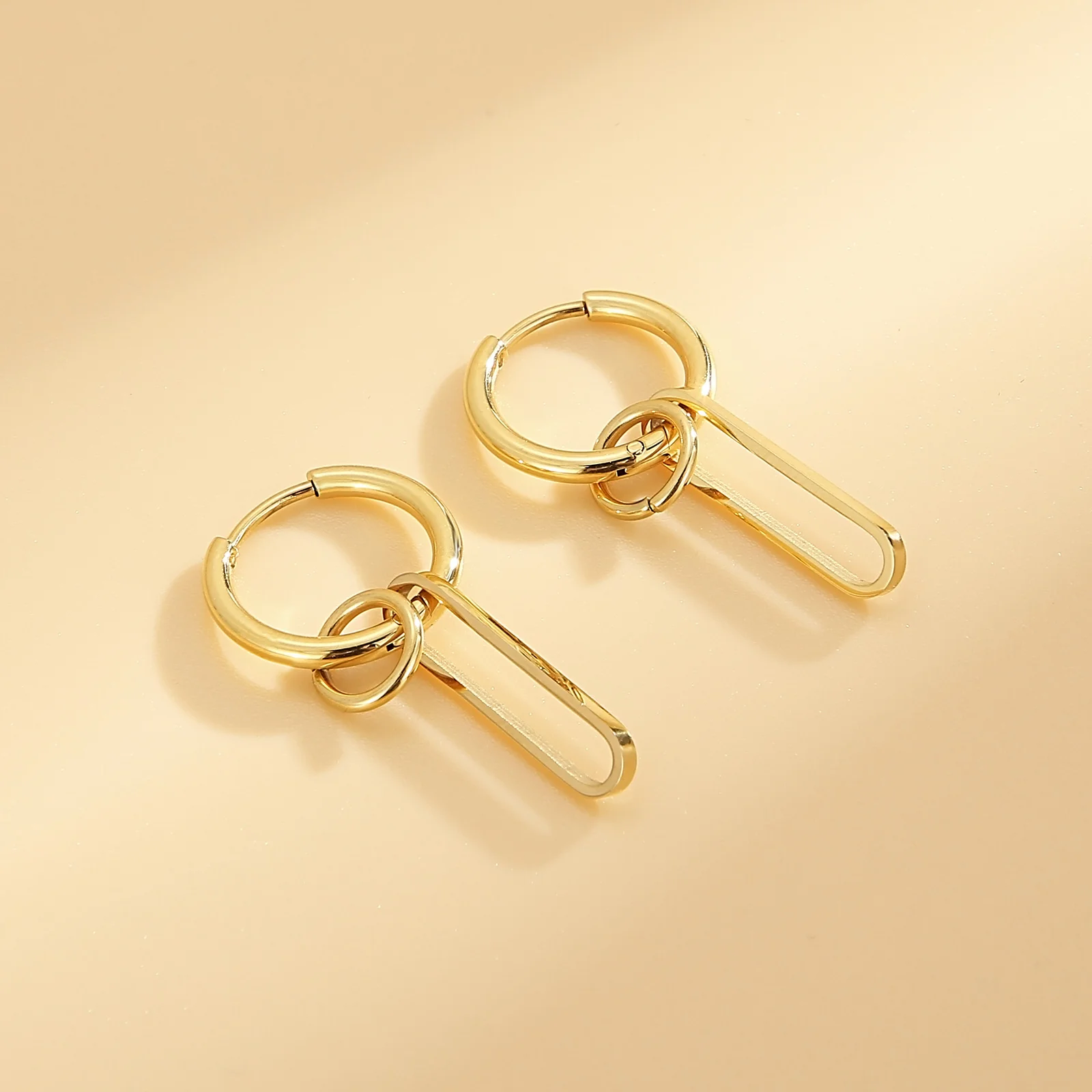 

Stainless Steel Hoop Drop Earrings For Women Gold Silver Color Fashion Circle Jewelry Party Gift