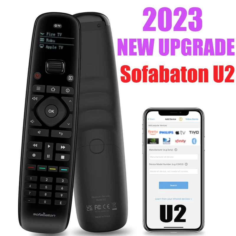 SofaBaton U2 Universal Remote with Customizable APP, All-in-one Smart Remote Control, Compatible with TV/Soundbar/Streaming Play