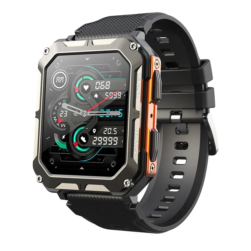 

Смарт-часы C20 PRO мужские с поддержкой Bluetooth и пульсометром, 1,83 дюйма