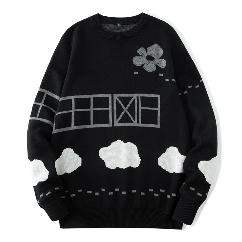 

2022 autumn and winter men's sweater personality trend warm loose pullover