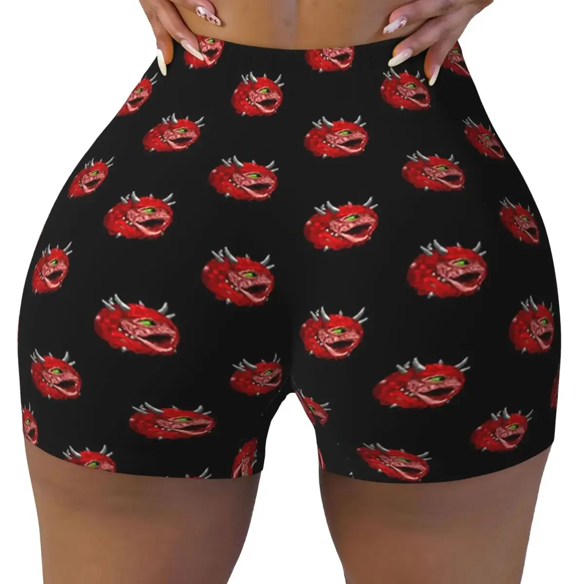 Фото Женские спортивные шорты Custom Cacodemon Poggers для тренировок, бега, волейбола, велоспорта и йоги №2