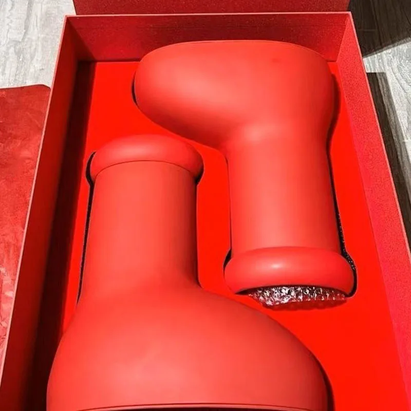 Женские ботинки с высокой подошвой красные резиновой большие размеры - купить по