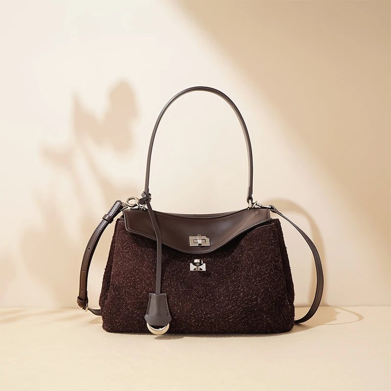 Винтажная матовая сумка подмышки из воловьей кожи большая вместительная Kelly