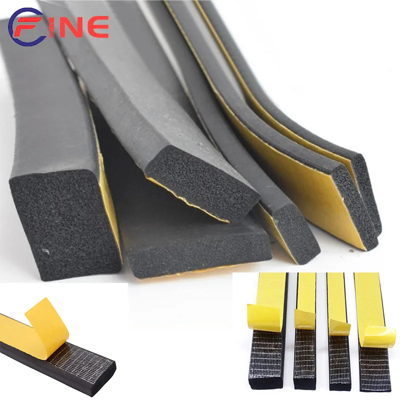 

EPDM Self Adhesive Sponge Seal Strip Tape Rubber Black Foam Strong Single-sided Adhesive Soundproof Anti-collision Seal Gasket