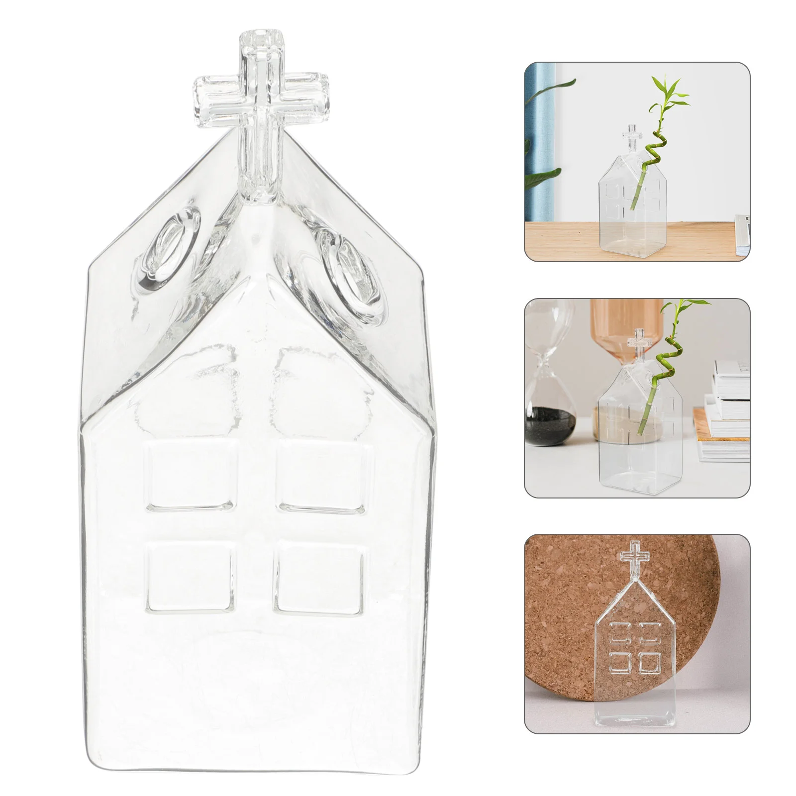 

Clear Vases Flower Vase Decor House Ornaments Creative Vase Small Glass Vases Plants Arrangement Vase Household Cross Vase
