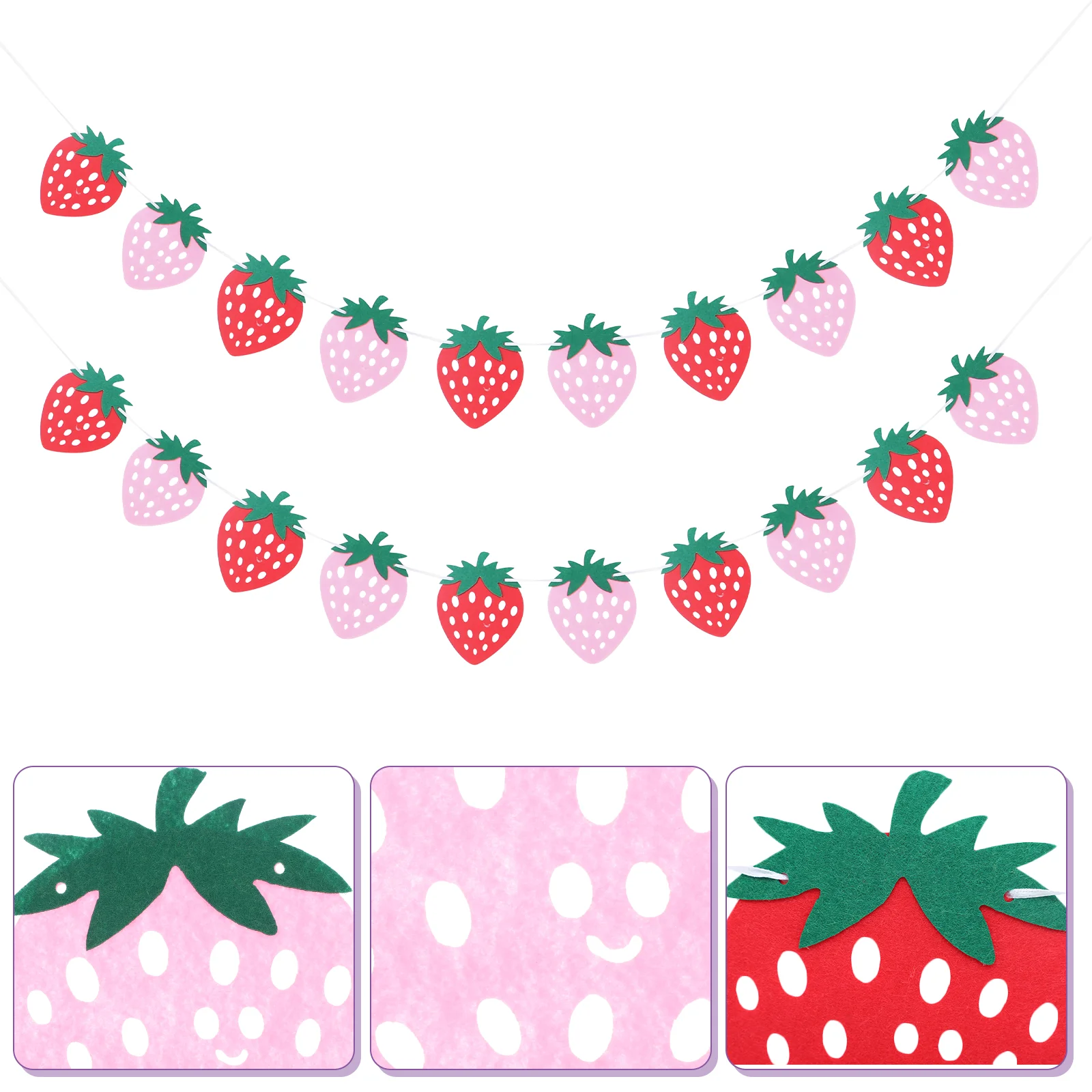 

Strawberry Pull Flag Birthday Party Banner Hanging Decorations Buntings Hawaiian Supplies