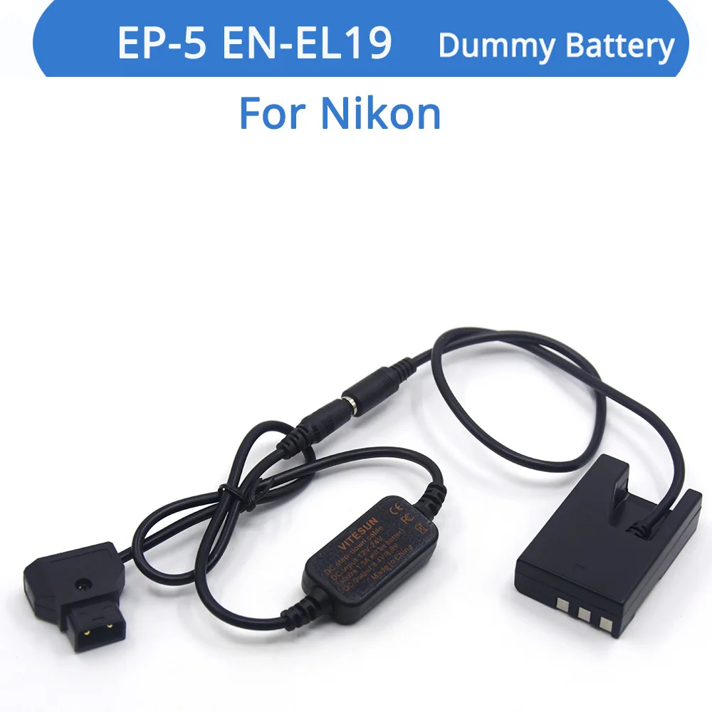 

EN-EL9 Dummy Battery EP-5 DC Coupler D-TAP 12-24V Power Step-down Cable EH-5A For Nikon D40 D40X D60 D3000 D5000 Camera