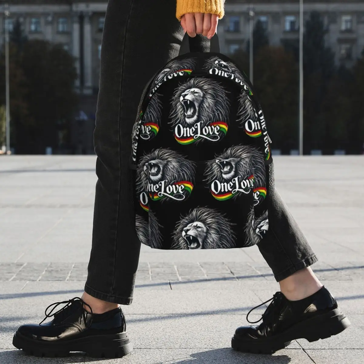 Фото Рюкзак Rastafarian Amaiquina Reggae Rasta Lion Street Skullies, студенческая сумка для книг, школьная сумка для мужчин и женщин, сумки через плечо для компьютера №5