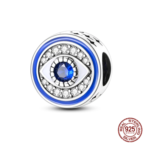 Натуральная 100% стерлингового серебра S925, волшебные подвески в виде глаз, подходят для браслета, бусины, ювелирные изделия своими руками для женщин, подарок, новинка