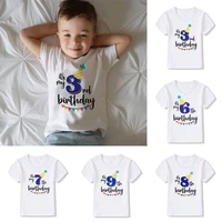 new boys girls happy birthday gift t shirts short sleeved t shirt number 1 2 3 4 5 6 7 8 9 year children party clothing tees top