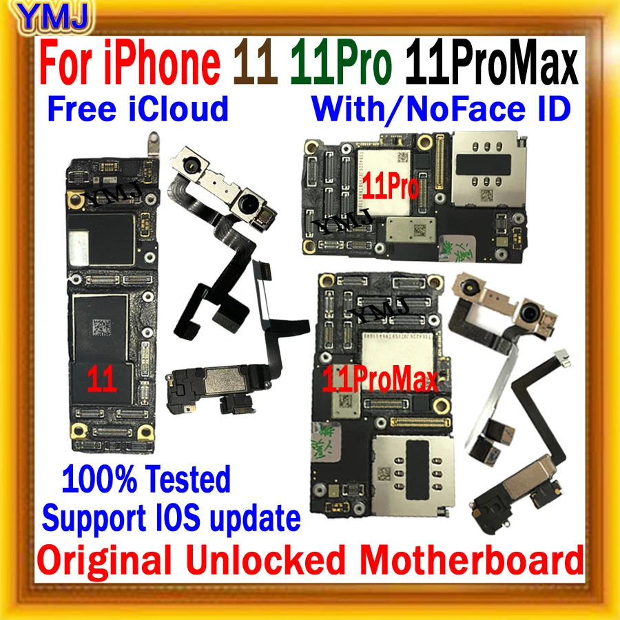 Free Shipping Mainboard Clean iCloud For iPhone 11 Pro Max Motherboard Support iOS Update Logic Board Plate  Full Working