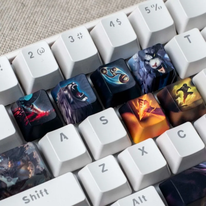 Фото Кейкапы для клавиатуры League of Legends (LOL) с 12 клавишами: Yone, Yasuo, Jinx, HWEI, ADC Marksman, Kai'Sa. OEM-формат, высококачественная сублимация. №4