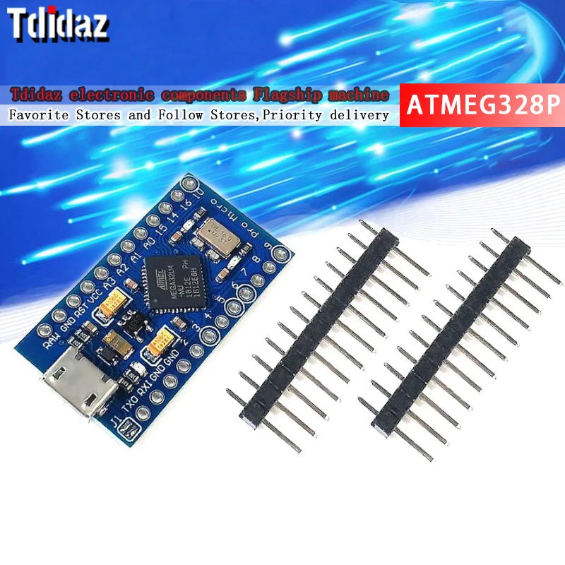 

Макетная плата ATMEG328P для Arduino pro Micro использует Atmega32U4 micro USB 5 В/16 м, макетная плата для электронного программирования с головкой