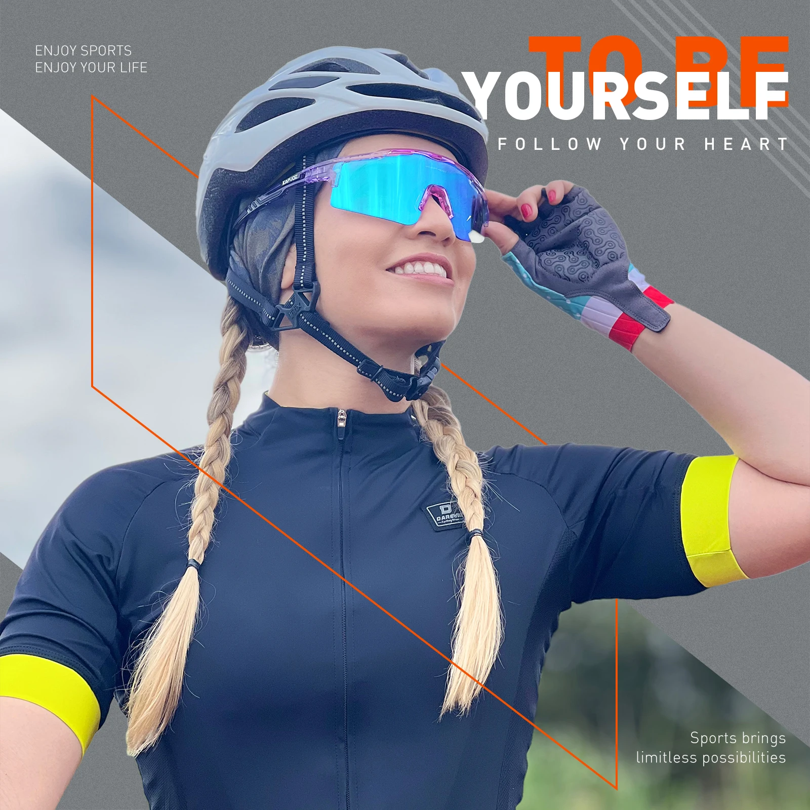 2023 Kapvoe Sport Men’s Sunglasses Polarized Woman Cycling Glasses Outdoor MTB Glasses UV400 Bike Bicycle Eyewear Bike Goggles 3