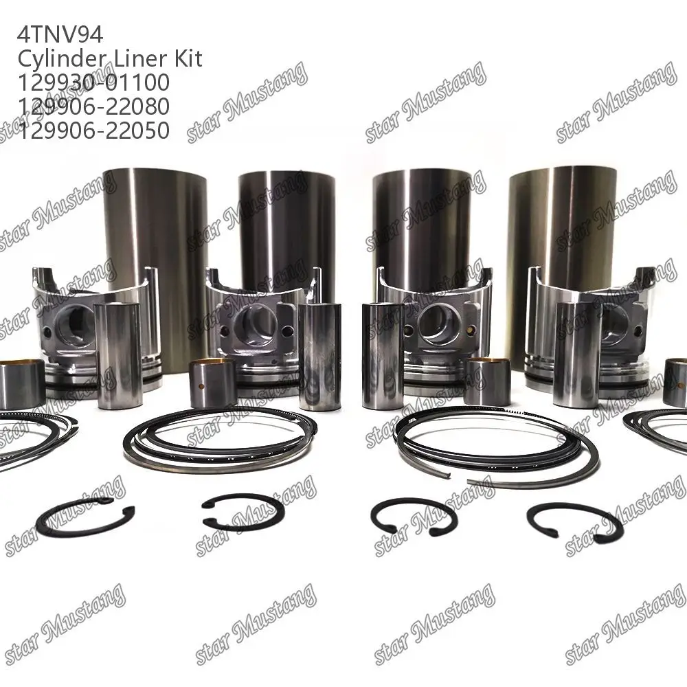 4TNV94 комплект гильз цилиндра 129930-01100 129906-22080 129906-22050 подходит для деталей двигателя