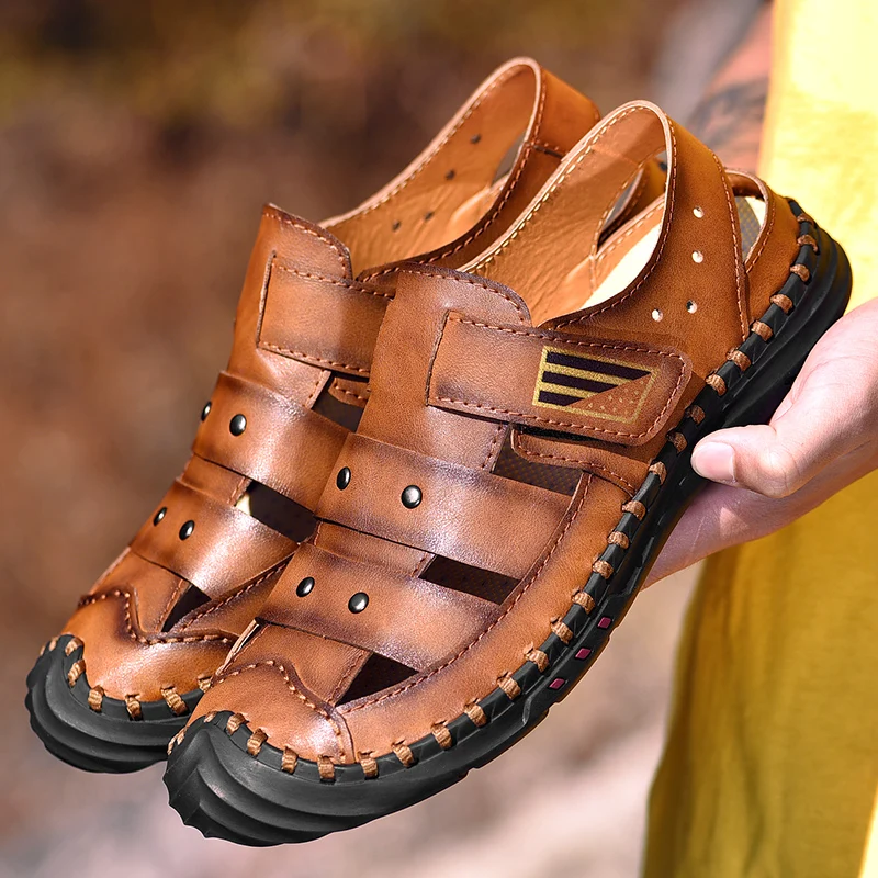 

New Summer Genuine Leather Men Sandals