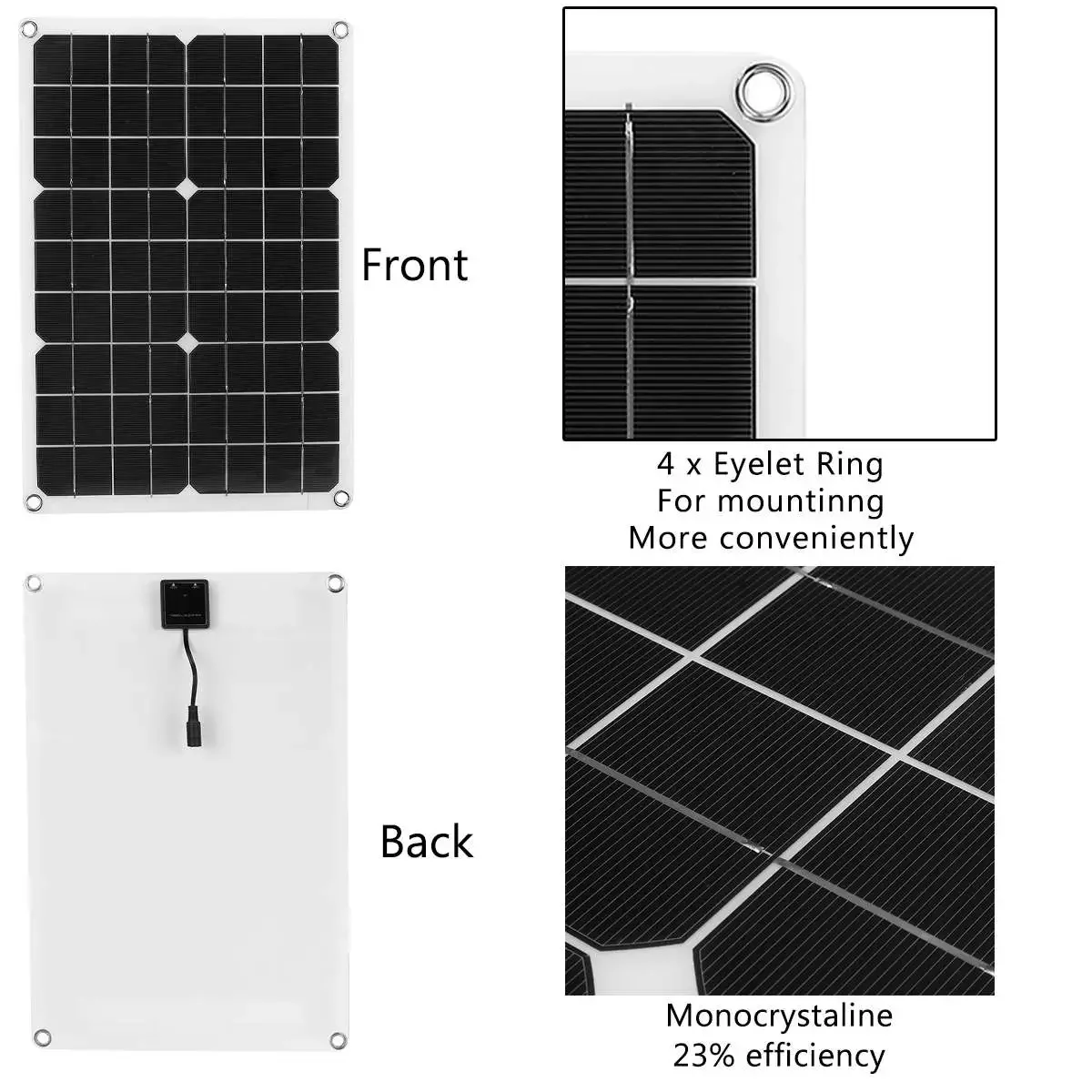

100W Flexible Solar Panel System Kit Photovoltaic Module 2pcs 50 Watt 12 Volt Solar Panels With 10A Controller PV Connector