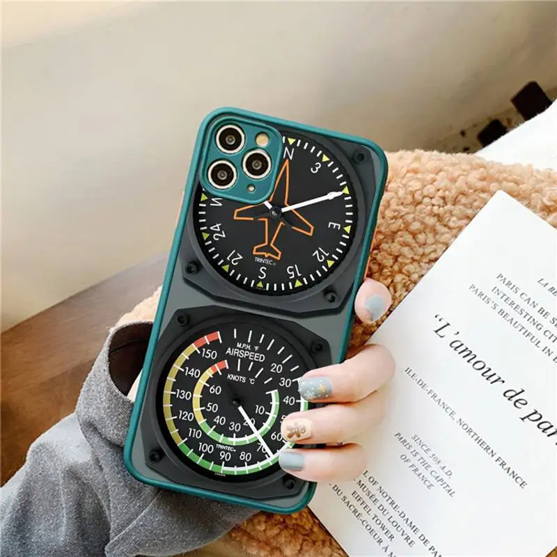 Aviation Aeroplane Helicopter Cockpit Instrument Phone Case for iPhone 14 11 12 13 Mini Pro Max 8 7 Plus X XR XS MAX Translucent