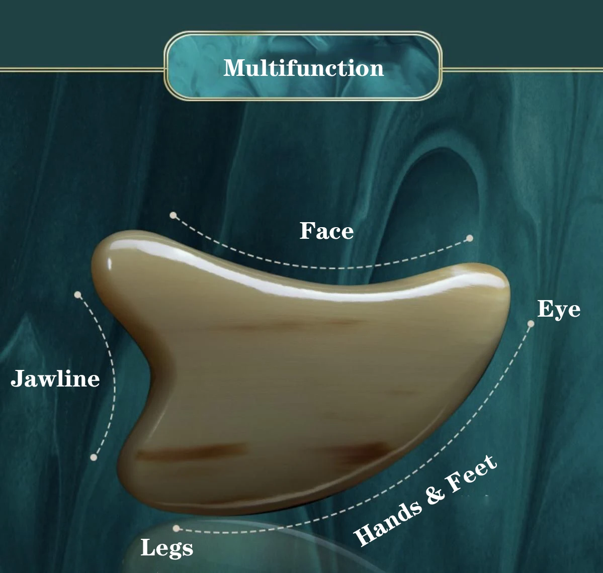 Натуральный OX Horn Gua Sha Board &amp Массаж подтяжка лица Stick Набор для глаз красоты спины