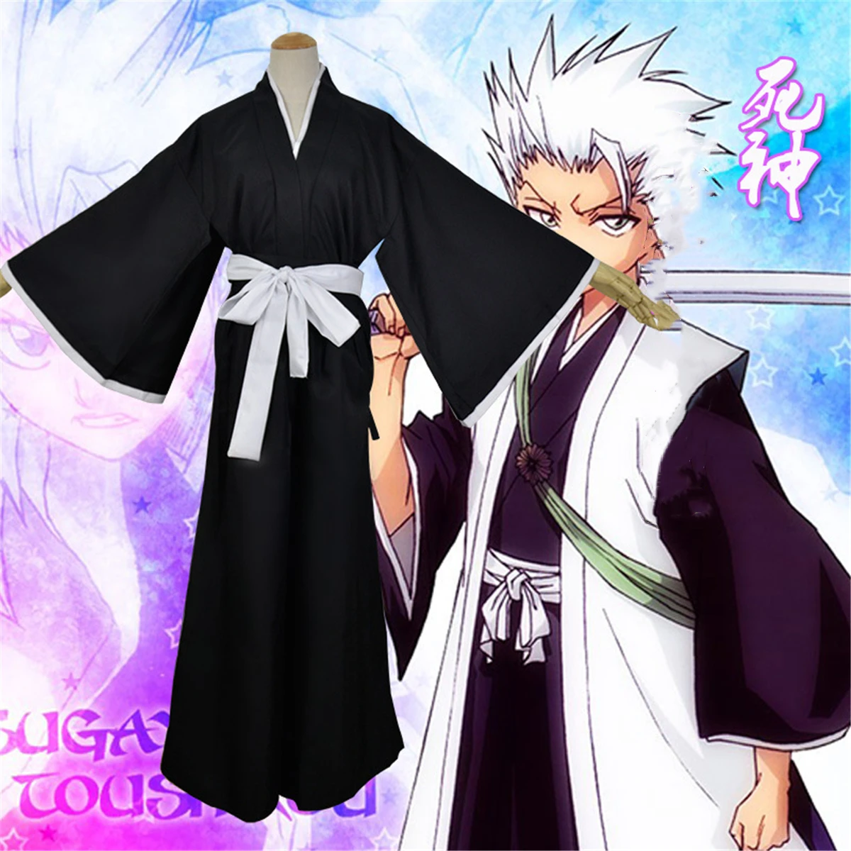 Унисекс для взрослых японский аниме отбеливатель Kurosaki Ichigo черный халат плащ