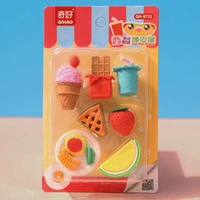 1 cardwestern food eraser funnny and creative personalized eraser children student school supplies