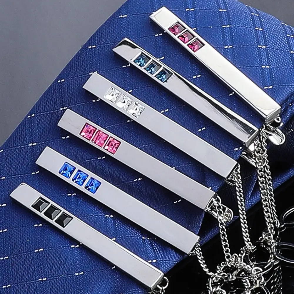 

Мужские красочные хрустальные Зажимы для галстука Классические Модные металлические Галстуки для делового банкета зажимы галстук аксессуары в подарок