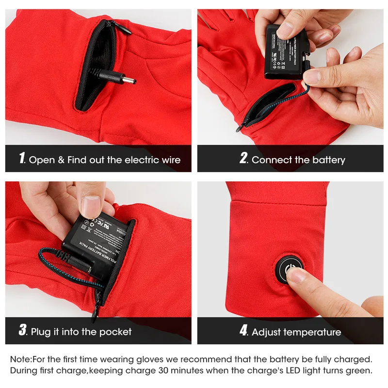 Перчатки теплые зимние с подогревом для езды на велосипеде перчатки