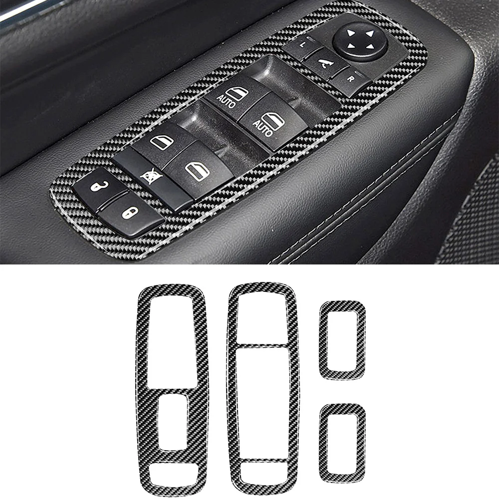 

for Jeep Grand Cherokee 2011-2021 Window Lift Switch Decoration Cover Sticker Decal Trim Car Interior Accessories Carbon Fiber