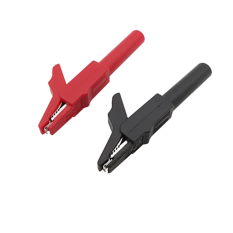 2 шт., Красный Черный Полный Защитный Аллигатор Зажимы Крокодил Зажим Разъем Для Мультиметра Тест DIY 4 мм Банан Штекер Разъем