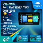 Автомагнитола 2DIN на Android 10 для FIAT EGEA TIPO 2015-2018, автомобильное радио, Carplay, GPS-навигация, автомобильное радио, Bluetooth-плеер, без DVD