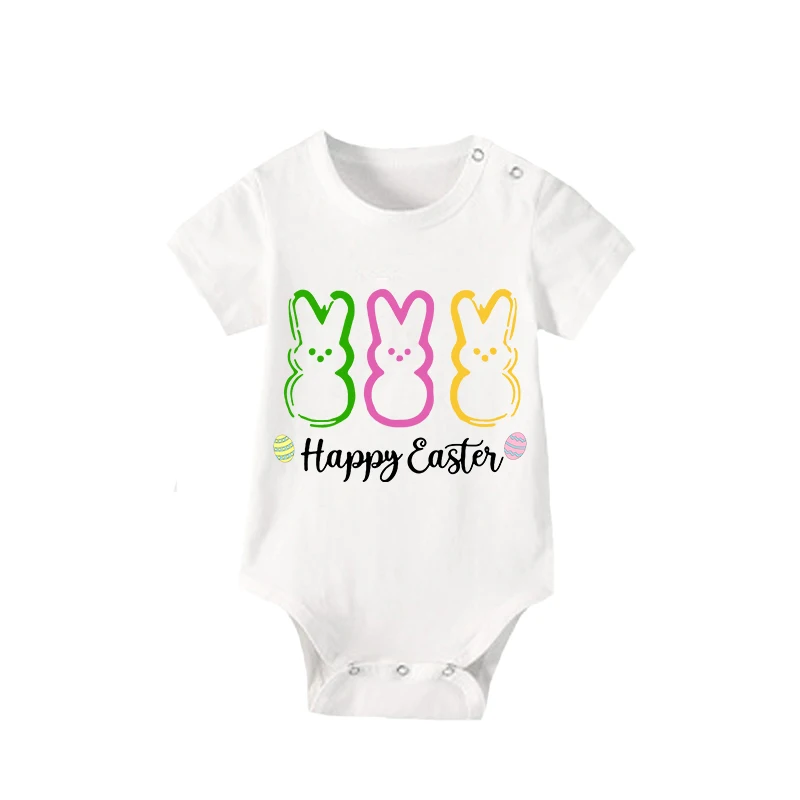 Easter Family Matching Pajamas Exclusive Design Happy Easter Rabbits White Pajamas Set