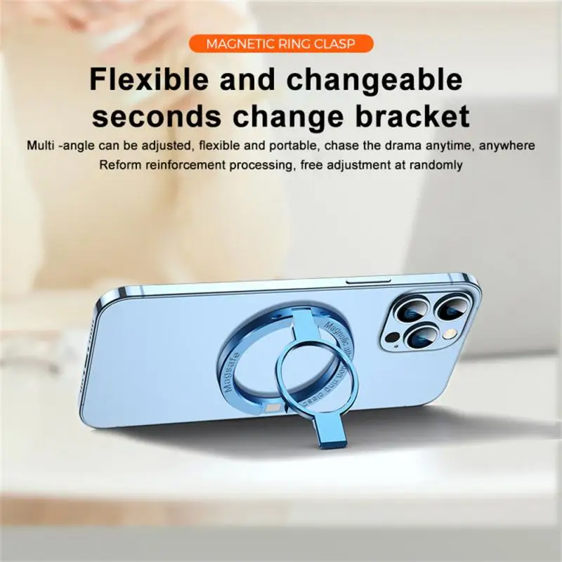 

Aluminum Alloy Smartphone Mount Magnetic Desktop Phone Stand Ultra-thin Desktop Finger Grip For Iphone Samsung Xiaomi Huawei