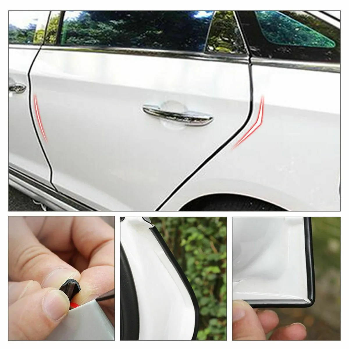 

Window Door Edge Strip Auto Black Car Guard U Shape Universal Waterproof
