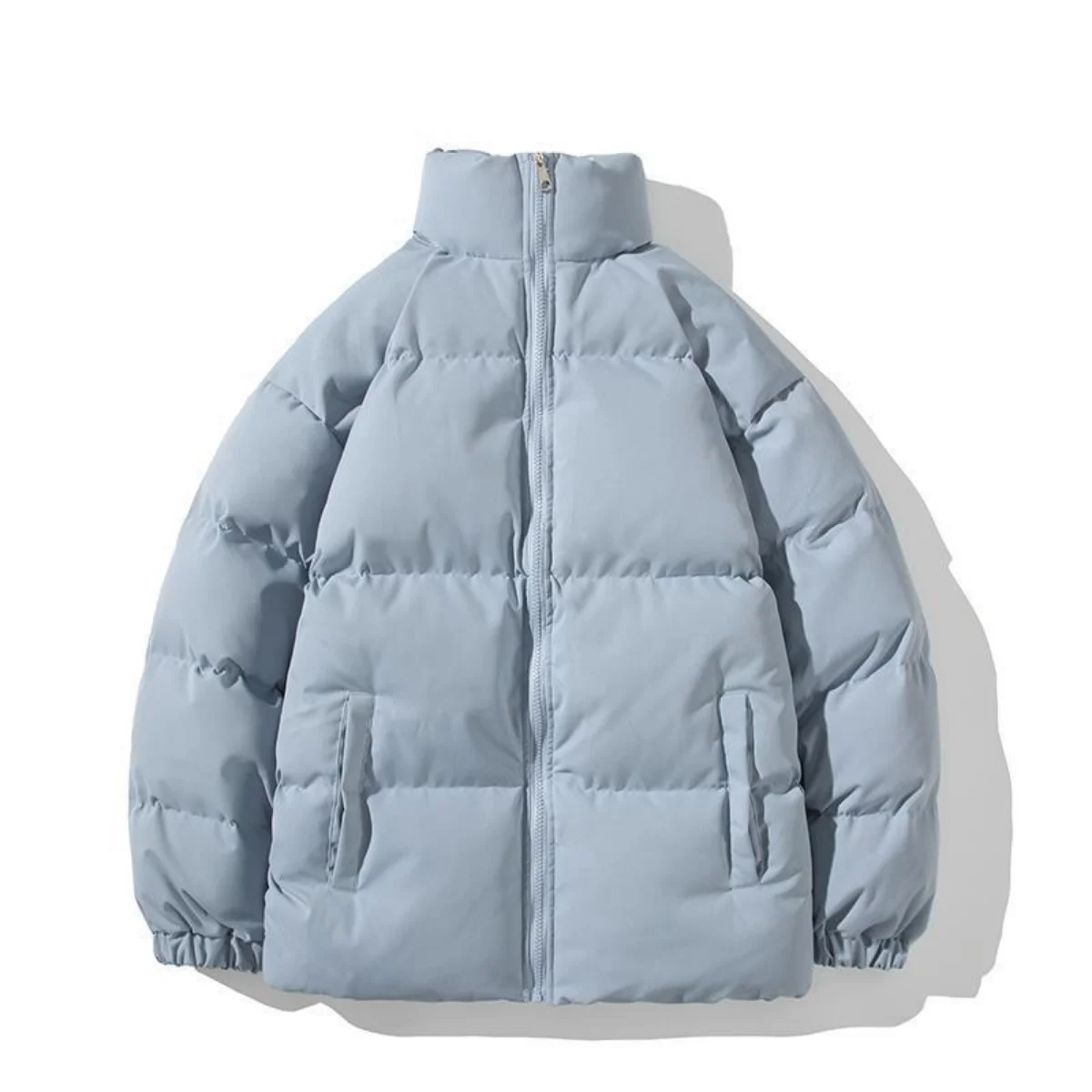 2022 Winter Stand-up Collar Bread Suit Men's New Trend Solid Color Cotton Suit Style Thick Warm Cotton Jacket Jacket Men