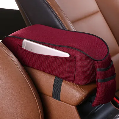 

Auto Center Console Armrest Pillow Memory Foam Car Armrest Cushion with Phone Holder Storage Bag Universal Fit for Most Car