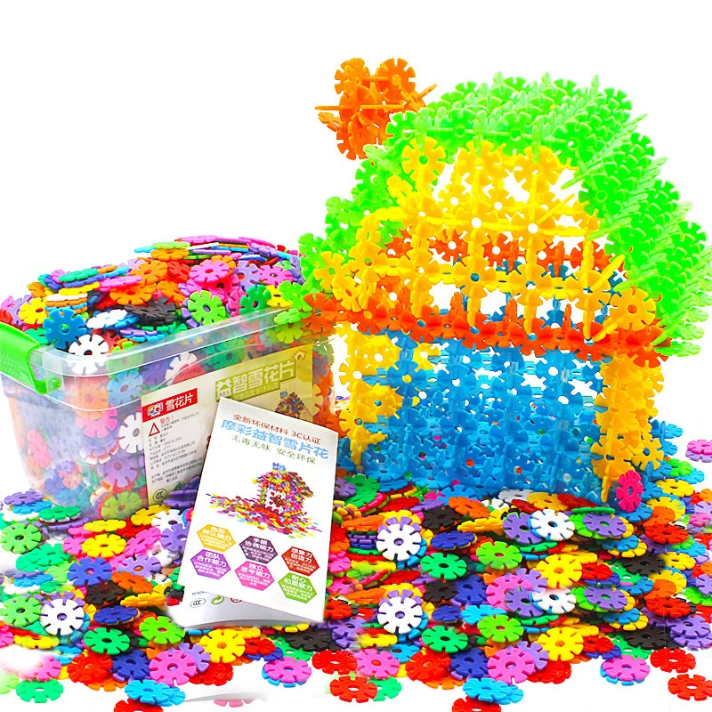 

380 pcs 3cm Snow Multicolor Snowflake Building Blocks Toy Bricks DIY Assembling Early Educational Learning Classic Toys Kids