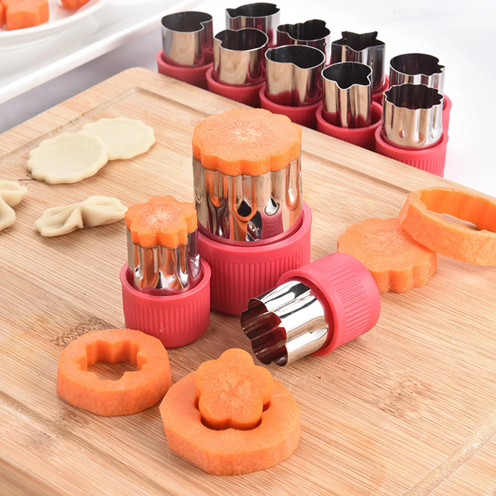 

2022 New 12PCS/Set Stainless Steel Cookie Cutters Sandwiches Fruit Cutter Shapes Vegetable Fondant Cake Mould Kitchen Tools