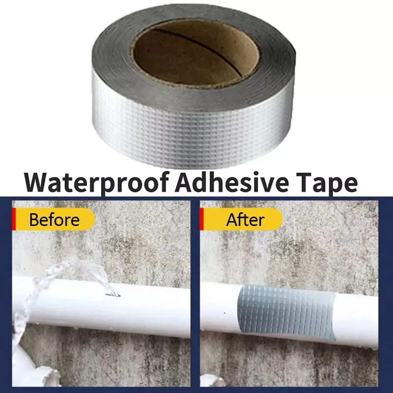 

Aluminum Foil Adhesive Tape Waterproof Duct Tape Super Repair Crack Thicken Butyl Waterproof Tape Home Renovation Tools