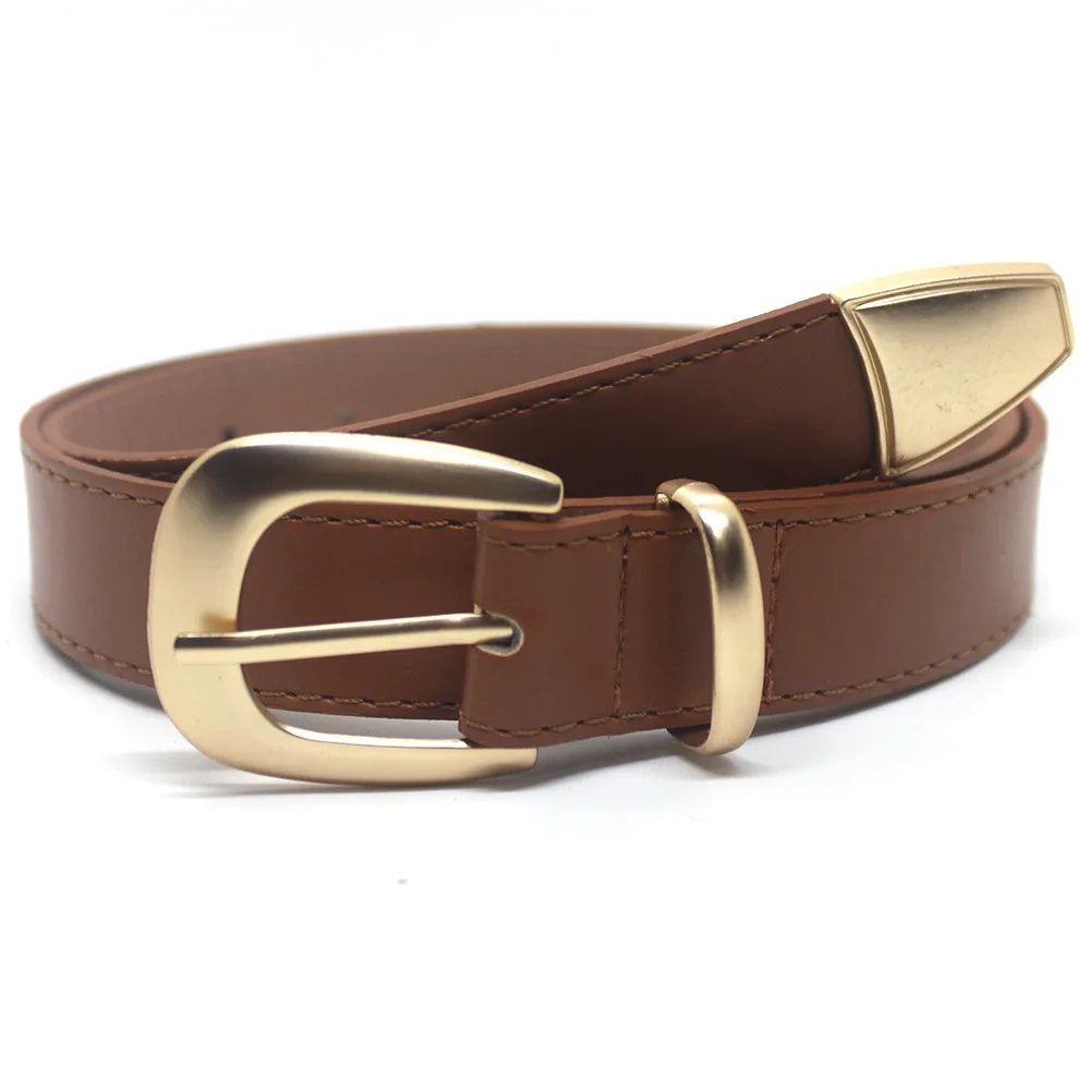 

Trendy New Gold Three Piece Set Button Head Belt Women's Jeans Skirt Accessories Fashion Belt 105CM