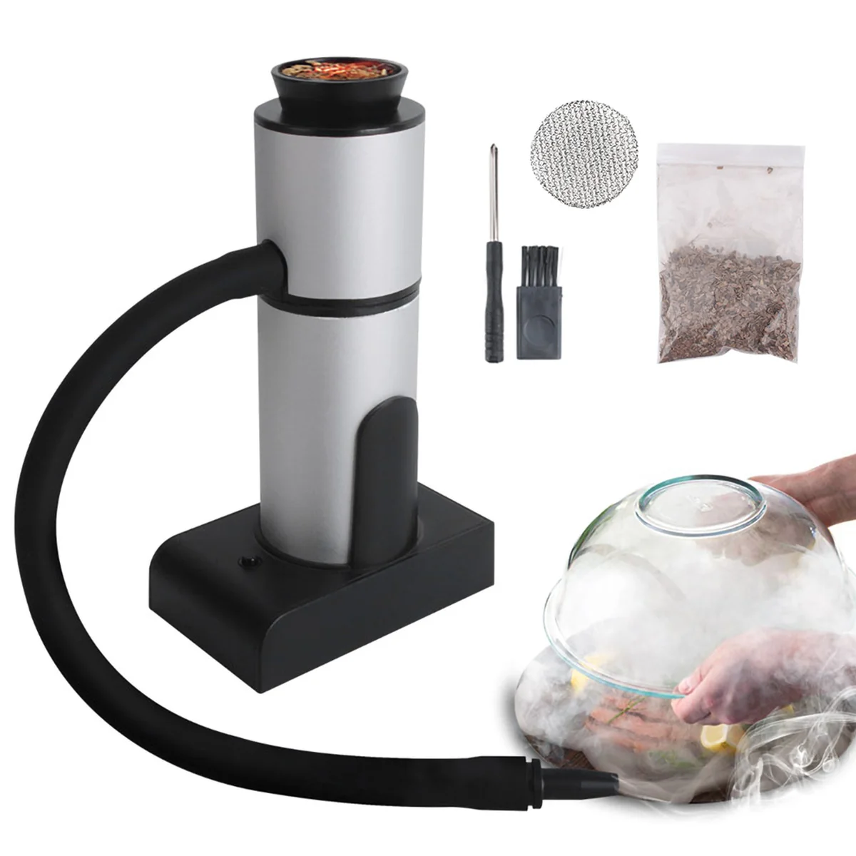 

Handheld Smoke Infuser Food Cold Smoke Generator Molecular Cuisine Smoking Gun Meat Burn Smokehouse Cooking for BBQ Grill