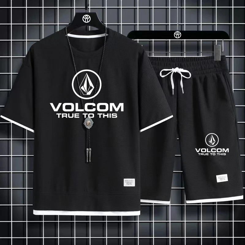 2025 VOLCOM Новые мужские спортивные костюмы комплект из 2 предметов с короткими