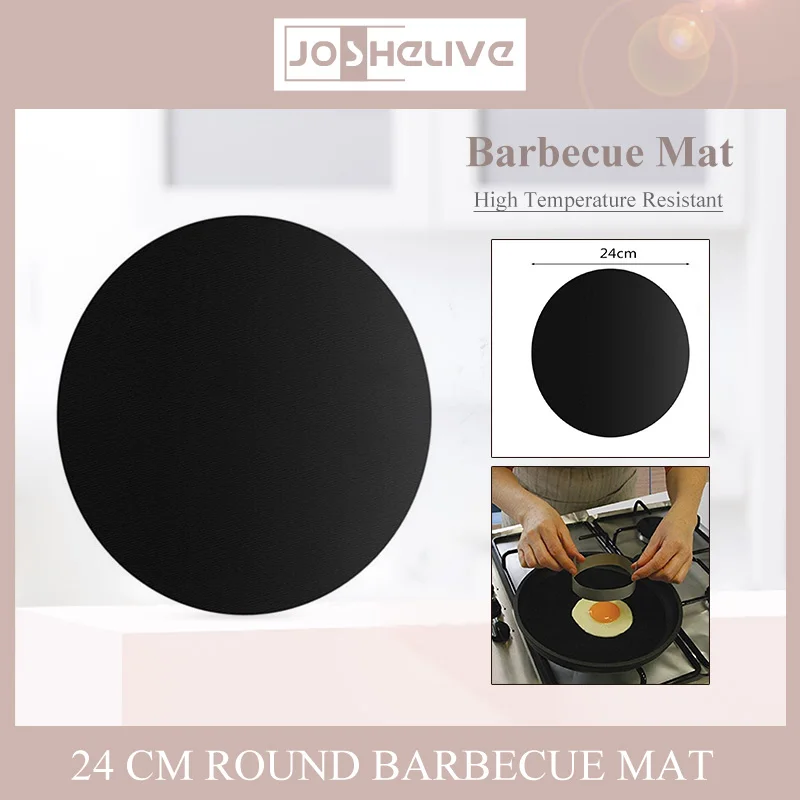 

1pcs Cooking Work Pan Fry Liner Fiberglass Cloth Frying Pan Pad Barbecue Baking Liners Kitchen Accessories Tools 24 Cm Reusable