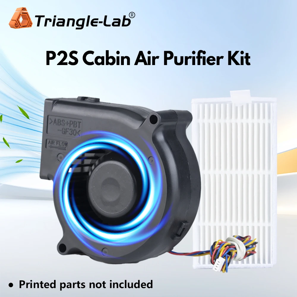 Фото Очиститель воздуха Trianglelab Bambulab P2S с вентилятором 7530 и 3-слойным фильтром. Очищает воздух. Установка без сверления. №1