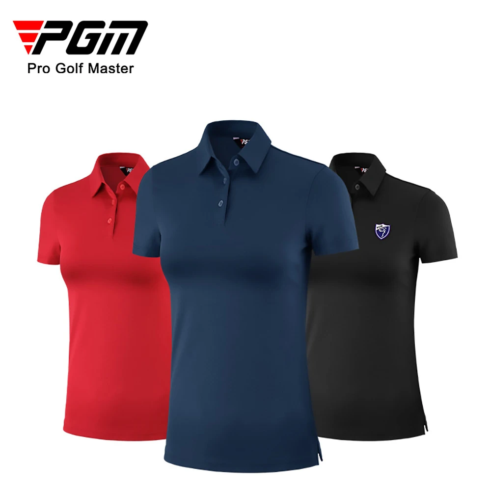 

Летние рубашки для гольфа PGM, женская футболка с коротким рукавом, Спортивная облегающая одежда, Женская быстросохнущая дышащая одежда для ...
