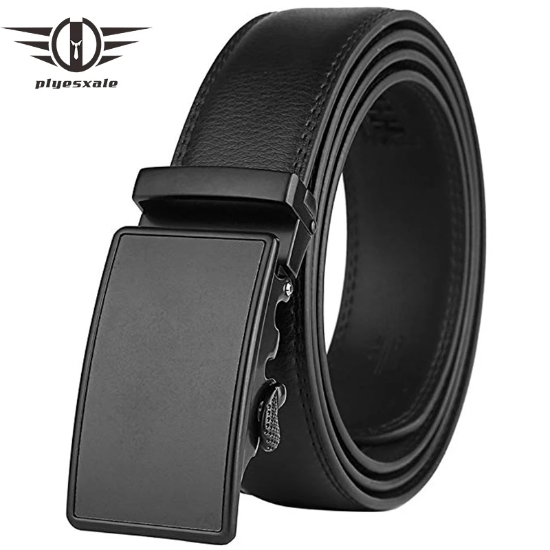 Plyesxale Brand Top Cow Genuine Leather Belts For Men Automatic Buckle Ratchet Belt Luxury Cinturon Hombre Ceinture Homme G78
